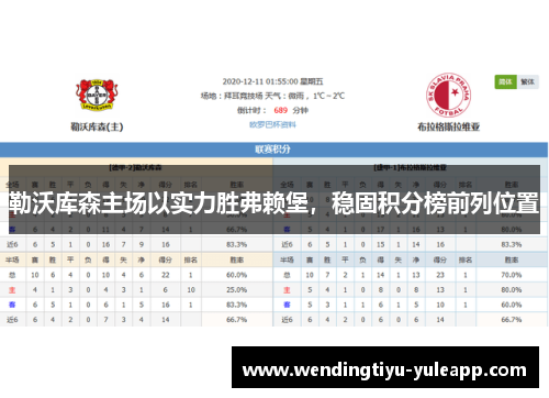 勒沃库森主场以实力胜弗赖堡，稳固积分榜前列位置